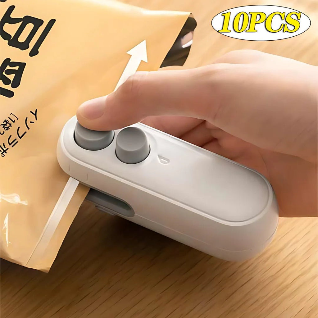 Portable Mini Heat Sealer & Vacuum Sealer 2 - in - 1 – Rechargeable Plastic Bag Sealer for Snacks & Food Storage (Home Use) - Sure Gadget