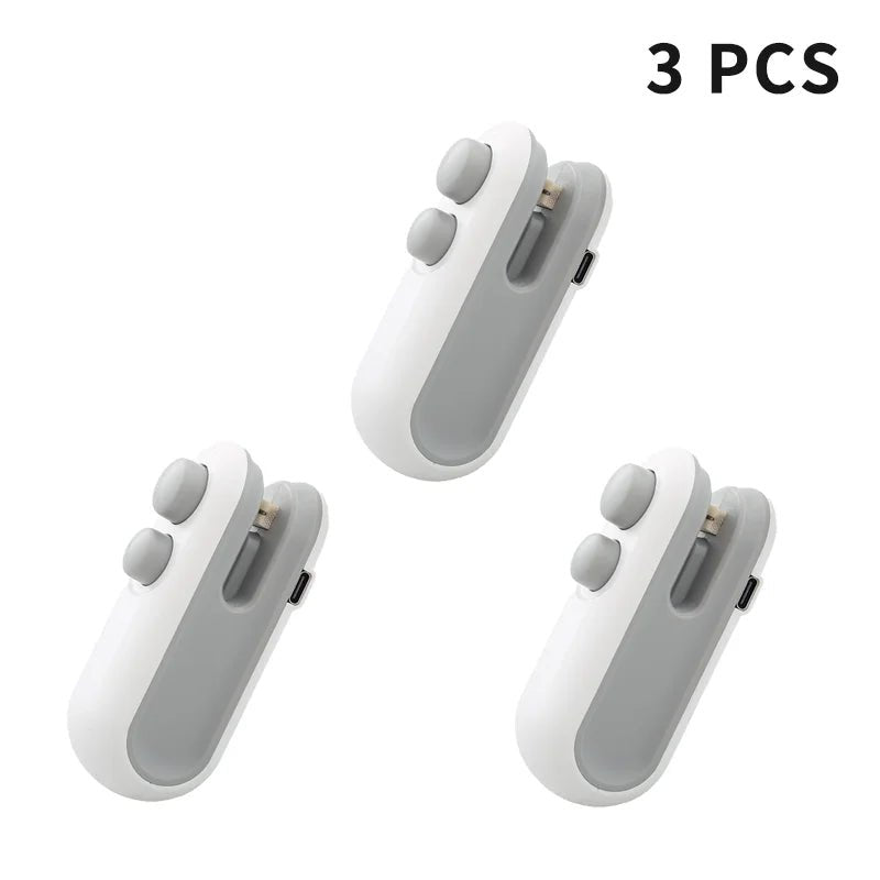 Portable Mini Heat Sealer & Vacuum Sealer 2 - in - 1 – Rechargeable Plastic Bag Sealer for Snacks & Food Storage (Home Use) - Sure Gadget