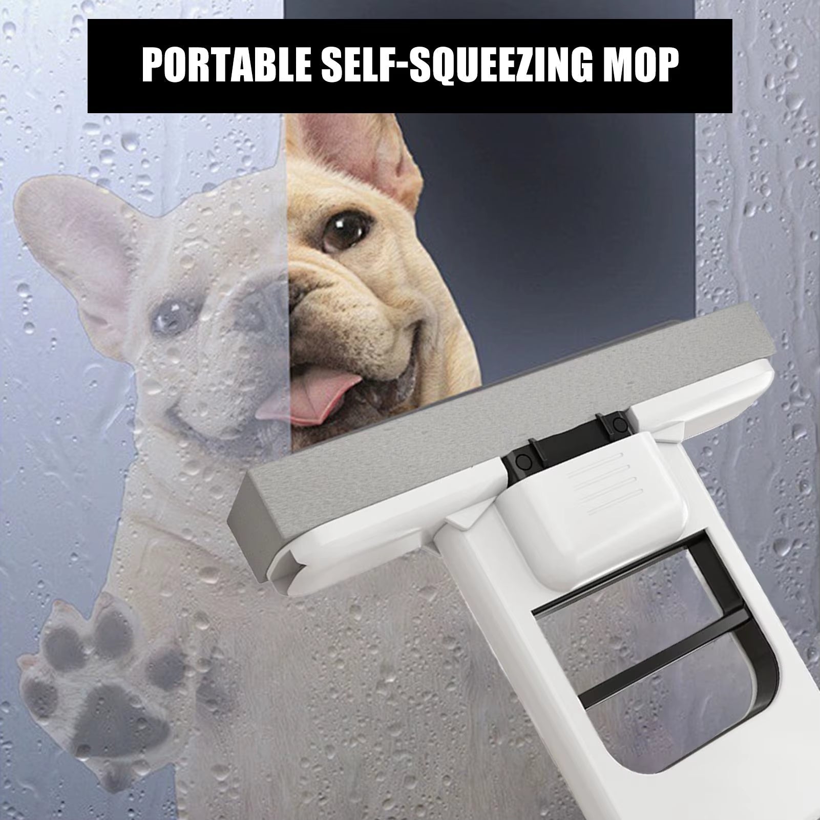 Portable Self - Squeeze Sponge Mop – Foldable Absorbent Floor Cleaner for Home, Windows, Car & Desktop - Sure Gadget