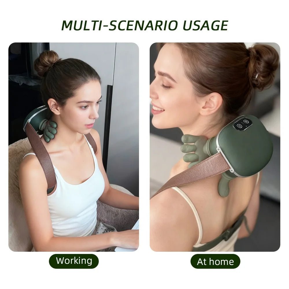 RelaxaFlex Finger Pressure Neck & Shoulder massager (Wireless) Deep finger - pressure relief - anytime, anywhere. - Sure Gadget